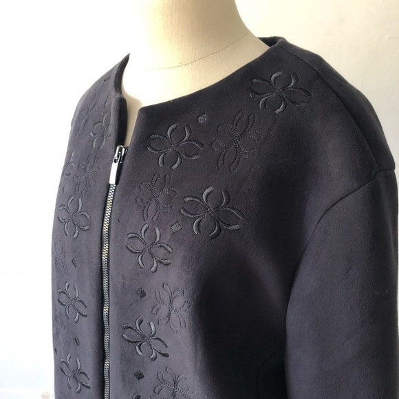 Sfizio Faux Suede Floral Embroidered Coat EUC - Picture 5 of 8